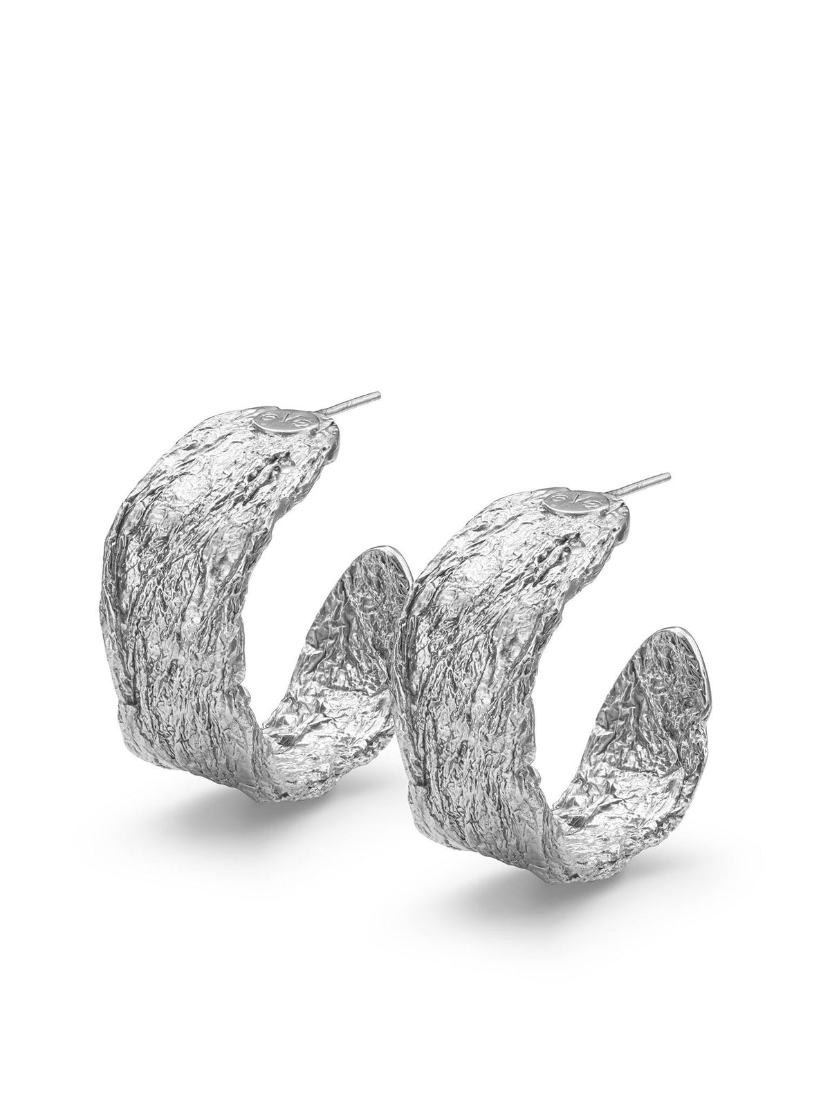 Archaic Chunky Hoop Earrings Silver