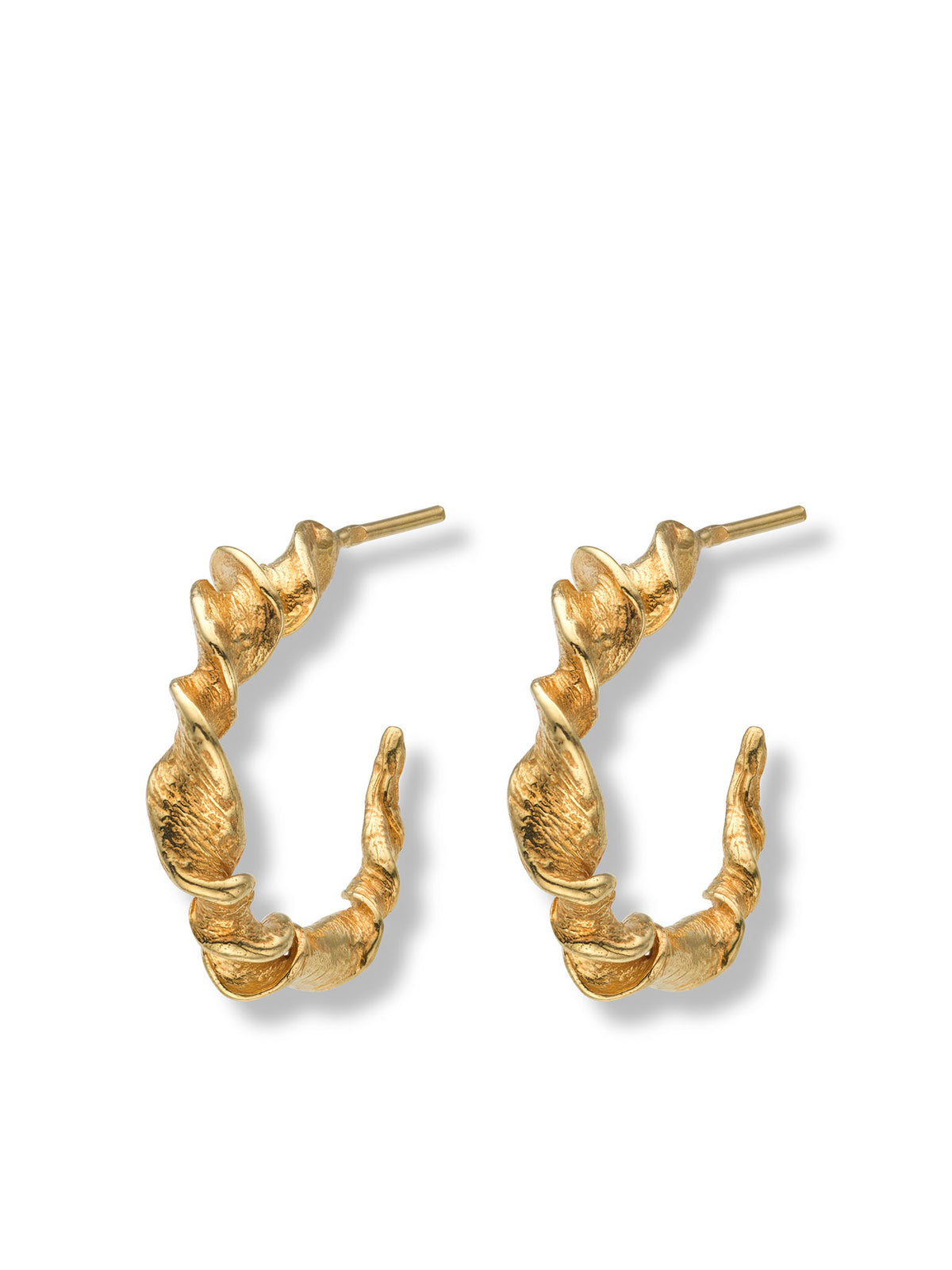Twisted Hoop Earrings 14 ct Gold