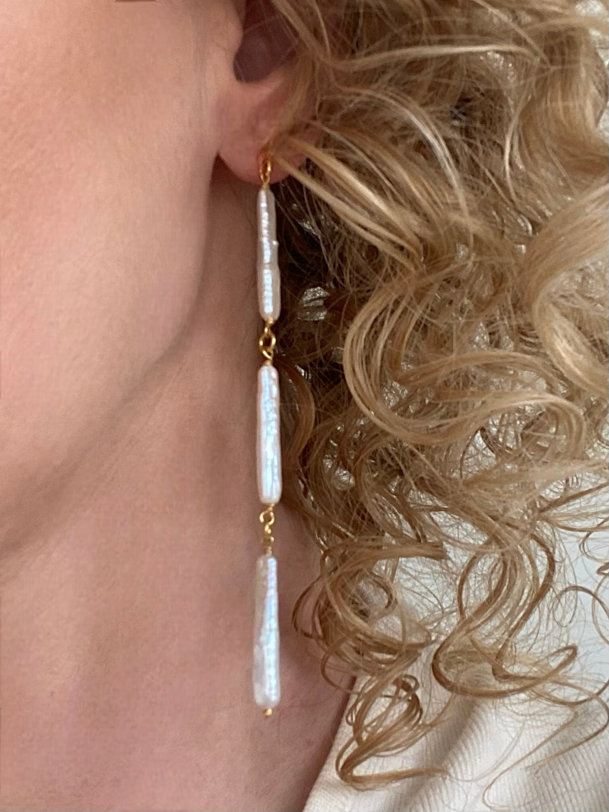 Ariel Freshwater Pearl Long Earrings