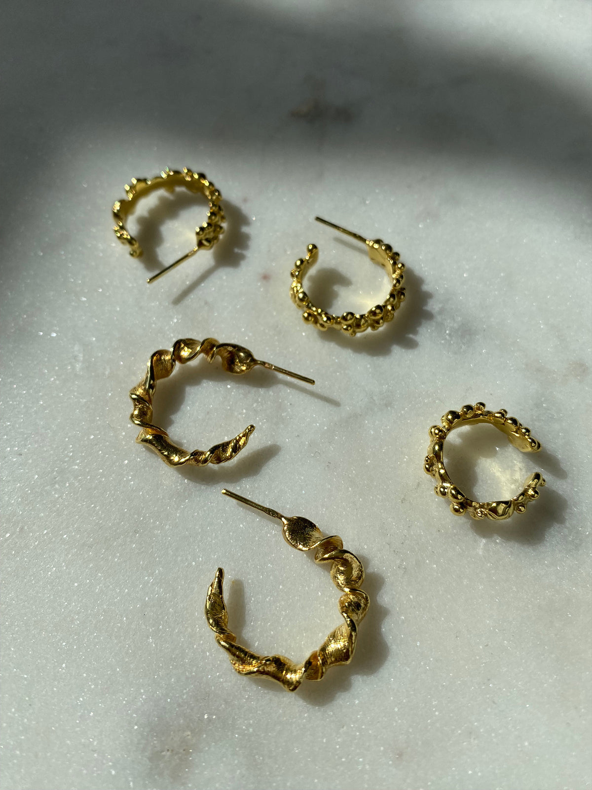 Céleste Deux Small Hoop Earrings 14 ct Gold