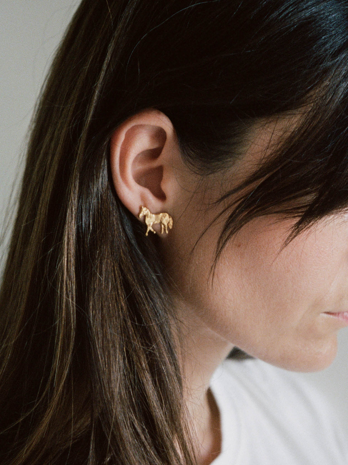 Horse Earrings Gold