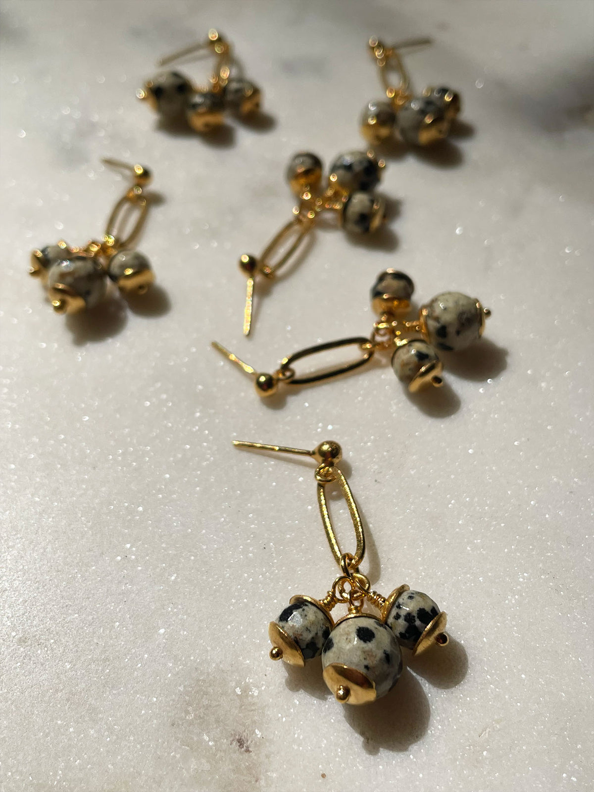 Faceted Dalmatian Jasper Earrings