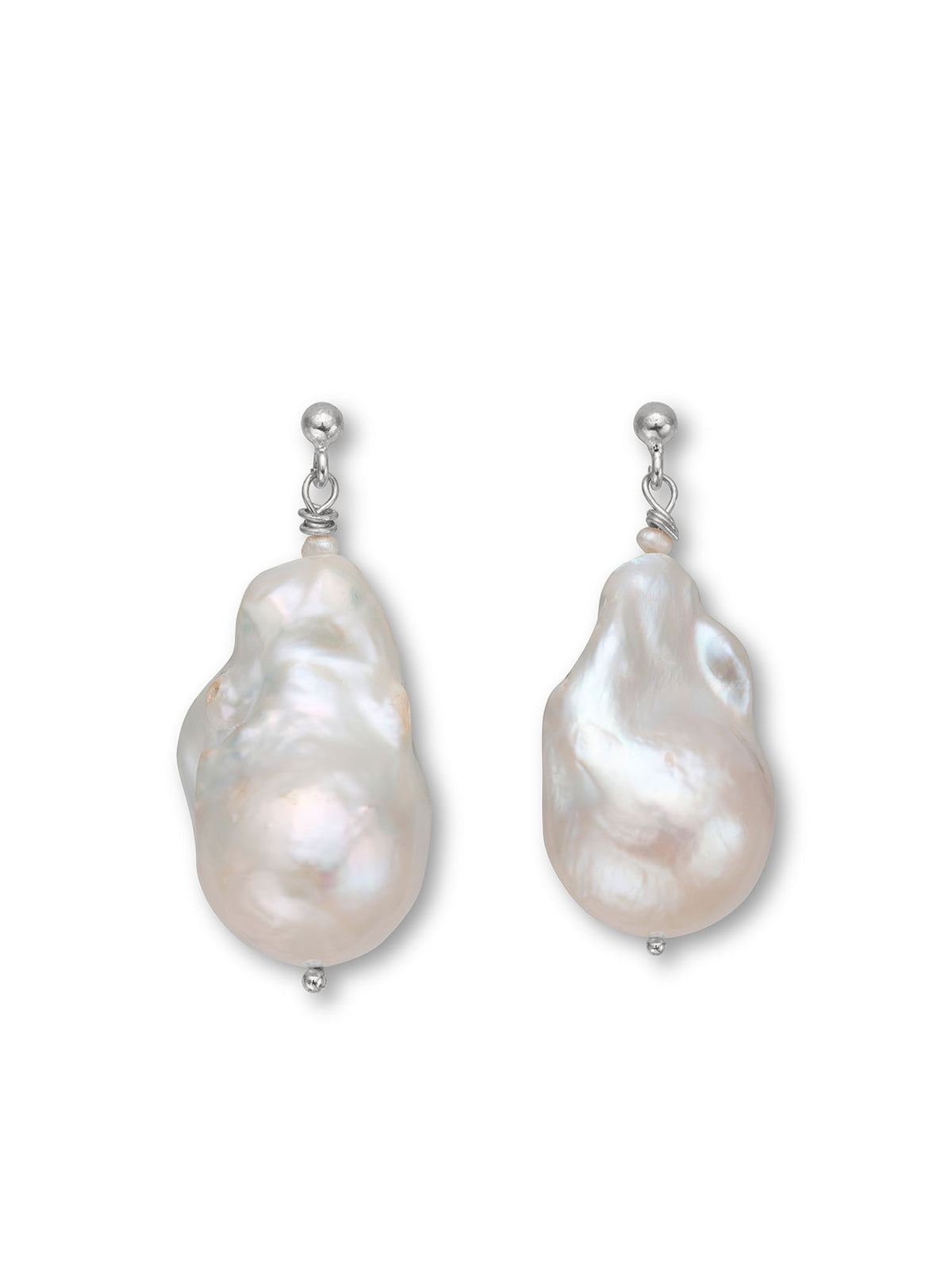 Giséle Baroque Pearl Earrings Silver