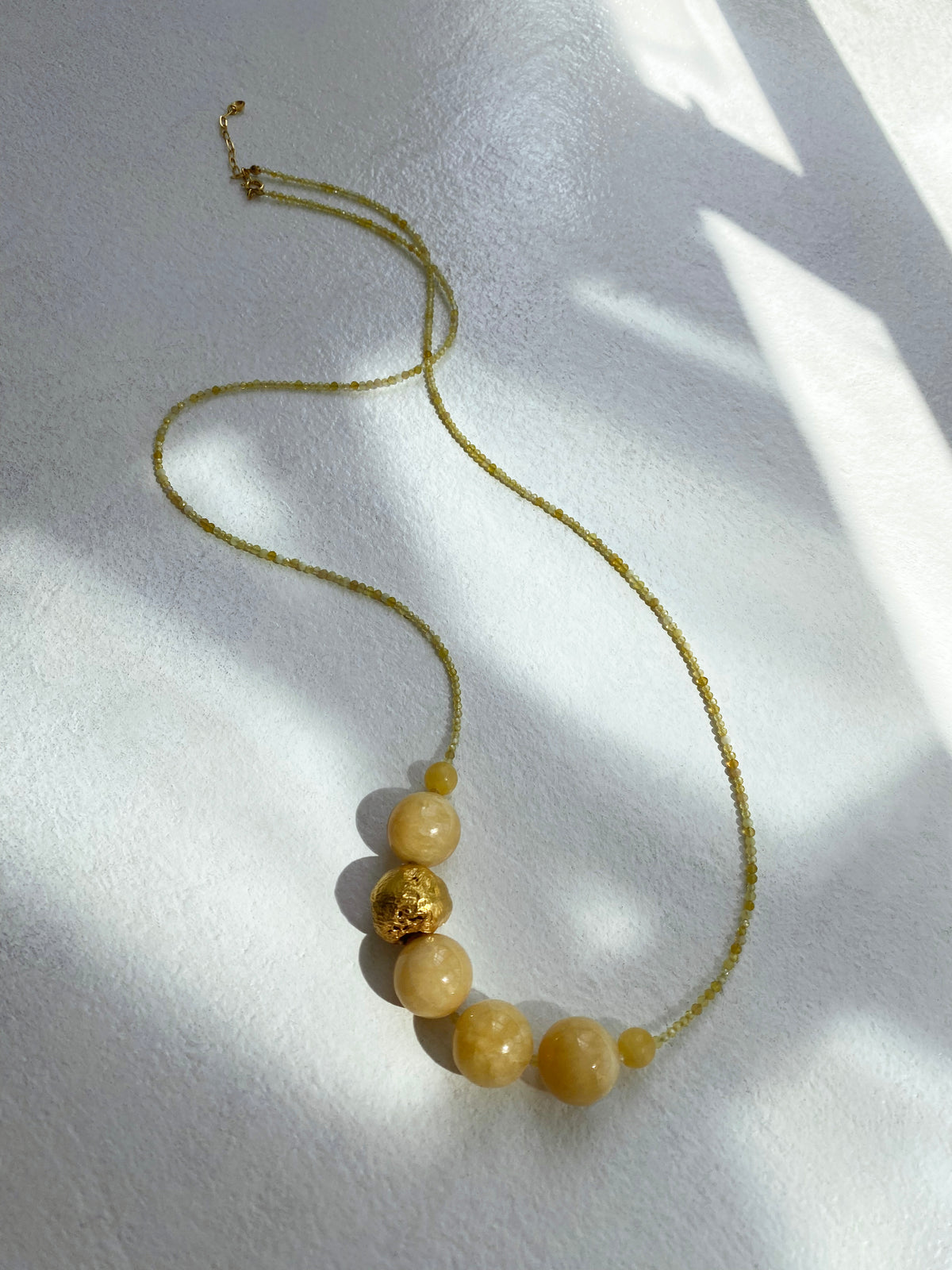 Honey Calcite Ball Necklace