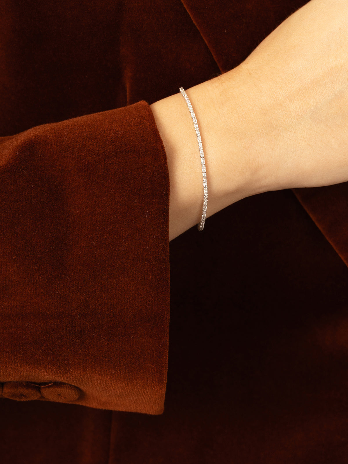 Tenisz Karkötő 18k Fehérarany