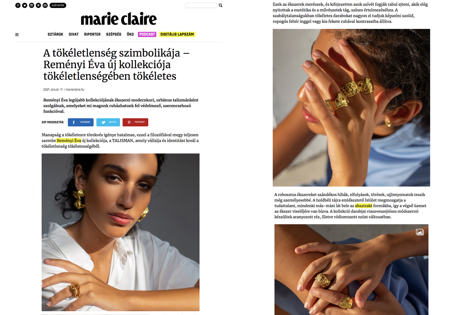 Marie Claire, January 2021