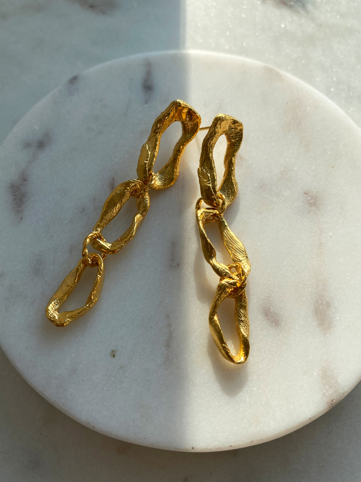 Vacation Long Chain Earrings Gold