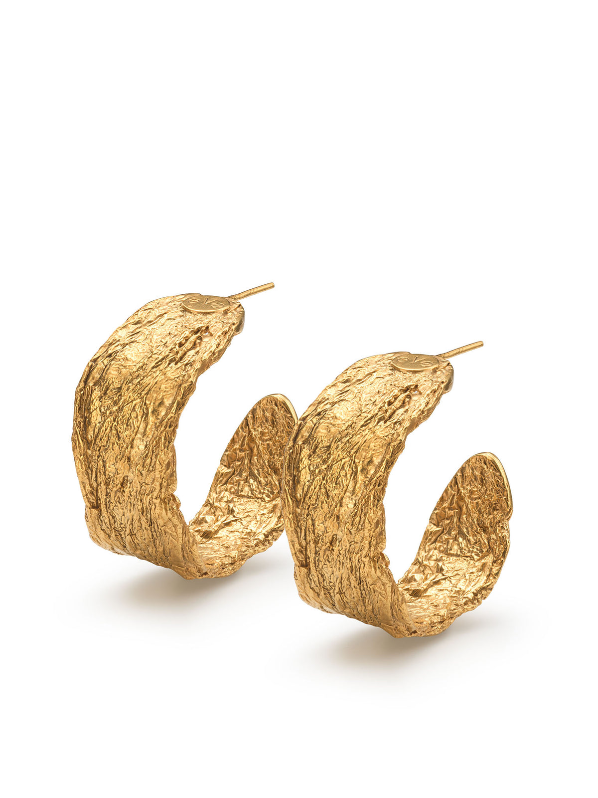 Archaic Chunky Hoop Earrings Gold