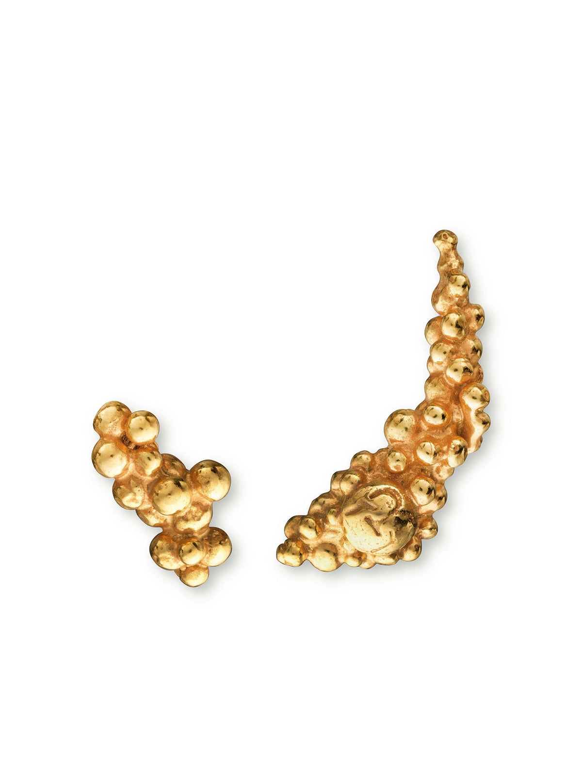 Céleste Deux Asymmetrical Stud Earrings Gold