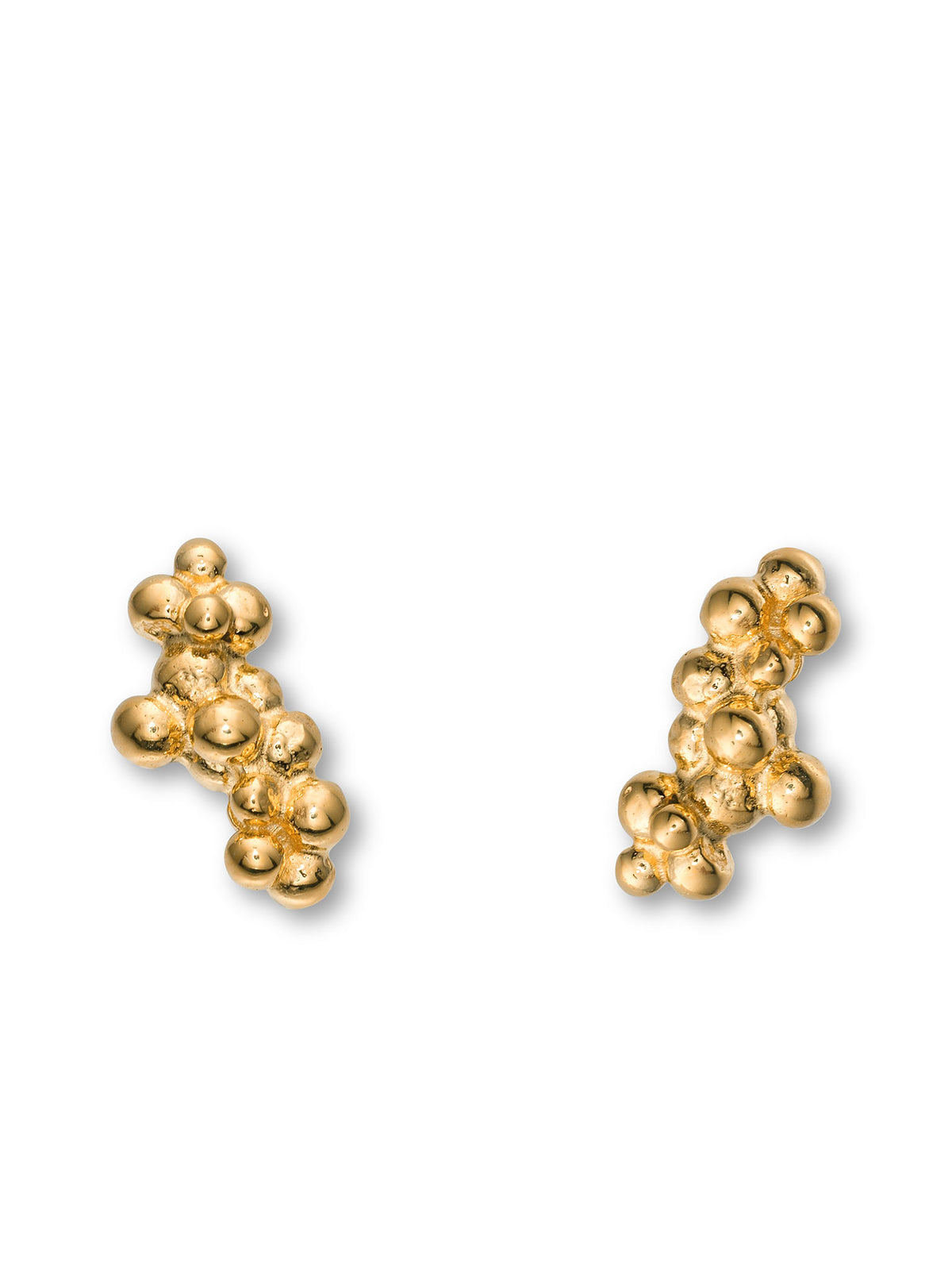 Céleste Deux Caviar Stud Earrings 14ct Gold