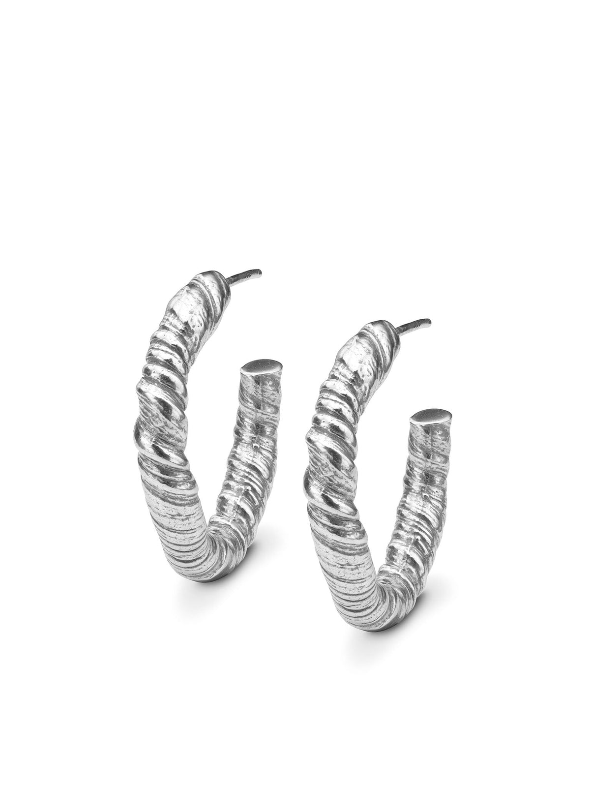 Nautilus Hoop Earrings - Silver
